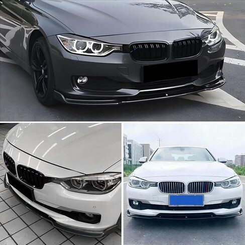 Front Bumper Lip Compatible with 2013-2018 BMW F30 F31 Base 318i 320i 328d 330e 330i 340i, Gloss Black ABS Air Splitter Chin Body Kit OEM Style in Saudi Arabia
