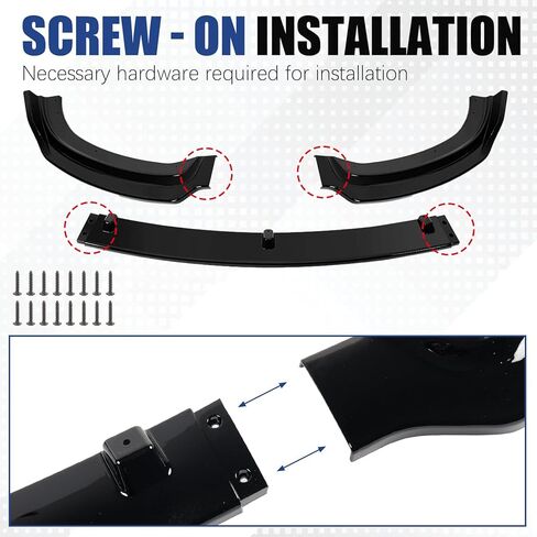 Front Bumper Lip Compatible with 2013-2018 BMW F30 F31 Base 318i 320i 328d 330e 330i 340i, Gloss Black ABS Air Splitter Chin Body Kit OEM Style in Saudi Arabia