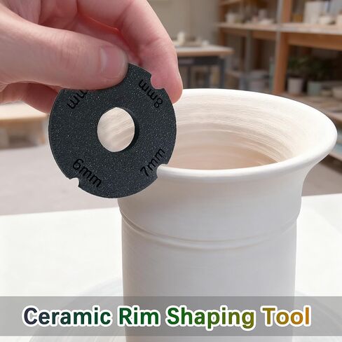 QZAVIRE 4 Pcs Pottery Rim Tool - 5mm/6mm/7mm/8mm Professional Round Trimming Tool for Smooth Uniform Rims, Compact Pottery Edge Shaping Tool for Clay Bowls Mugs Pots in Saudi Arabia
