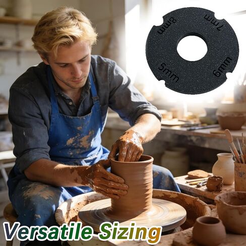 QZAVIRE 4 Pcs Pottery Rim Tool - 5mm/6mm/7mm/8mm Professional Round Trimming Tool for Smooth Uniform Rims, Compact Pottery Edge Shaping Tool for Clay Bowls Mugs Pots in Saudi Arabia