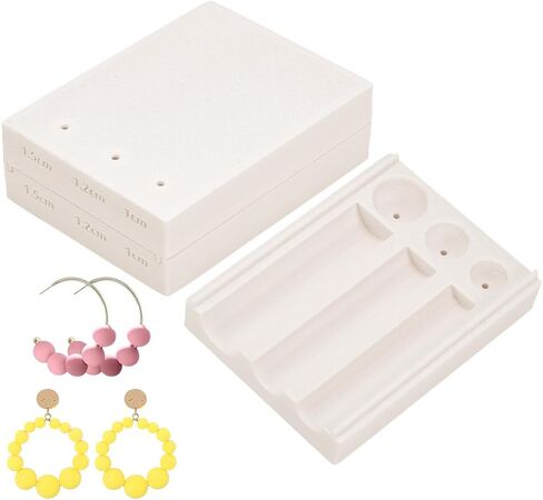 UNICRAFTALE Polymer Clay Bead Roller Tools in Three Sizes Polymer Beads Maker Round Clay Jewelry Making Tools Antique White Bead Molds for Clay DIY Earrings 3.15"x2.36"x1" in Kuwait