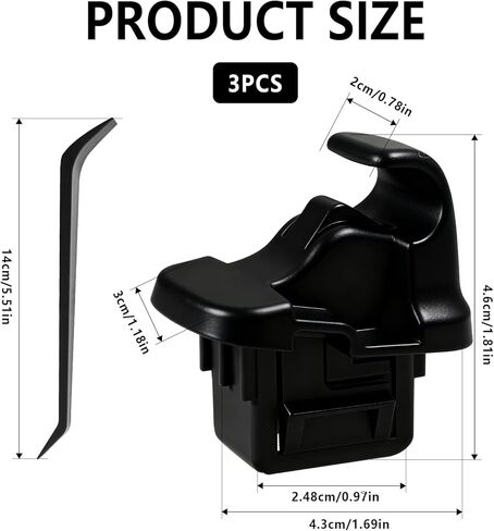 2 Pack Sun Visor Holder Clip Replacement Compatible with Subaru Impreza WRX/STI Crosstrek Legacy Outback Ascent, ABS Construction Sunvisor Inner Clips Holder Hook, OEM #92018FG001ME (Black) in Saudi Arabia