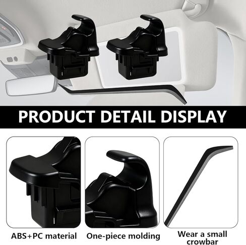 2 Pack Sun Visor Holder Clip Replacement Compatible with Subaru Impreza WRX/STI Crosstrek Legacy Outback Ascent, ABS Construction Sunvisor Inner Clips Holder Hook, OEM #92018FG001ME (Black) in Saudi Arabia