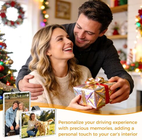 4 Pack Car Picture Holder, 2.36"x3.5" Acrylic Car Visor Photo Clip, Magnetic Picture Frame Clear Car Photo Holder Personalized Car Accessories, Suitable for Adding Family, Personal Photos in Saudi Arabia