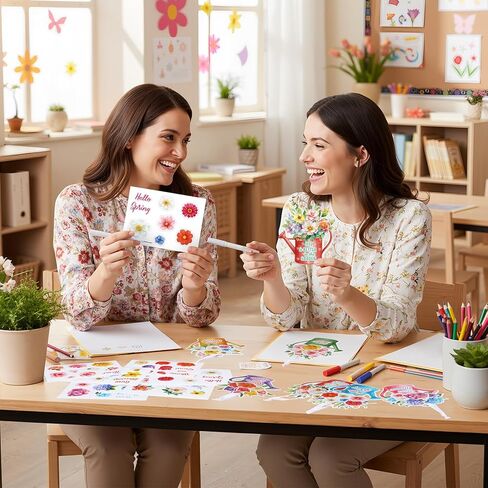 Funrous 36 مجموعات الربيع الحرفية مجموعات DIY زخرفة سقي يمكن ملصق الحرفية زهرة التوليب ورقة زهرة حزب شنقا ديكور للمنزل ديكور الأزهار لشجرة الربيع الفصول الدراسية حديقة الديكور بلوم حزب Vbs in Kuwait