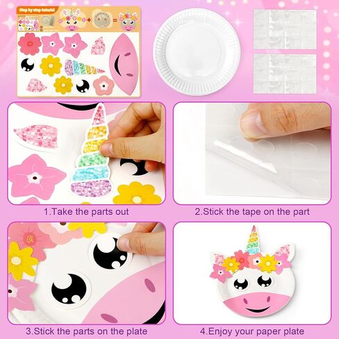 Toylink Arts and Crafts for Kids 3-10, 20 Paper Plate Animal Art Set with Stickers & Decorations, Motor Skills STEAM Toys for Classroom Birthday Activities, Mess-Free DIY Projects for Toddlers in Saudi Arabia