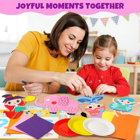 Toylink Arts and Crafts for Kids 3-10, 20 Paper Plate Animal Art Set with Stickers & Decorations, Motor Skills STEAM Toys for Classroom Birthday Activities, Mess-Free DIY Projects for Toddlers in Saudi Arabia