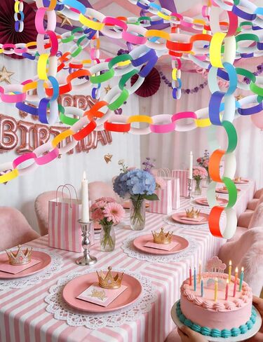 sogiv 600 Sheets Paper Chain Garland Strips 1 x 8 Inches with Double Sided Tape – DIY Construction Paper Chains for Birthday, Wedding, Holiday Party Decorations & Craft Supplies in Saudi Arabia