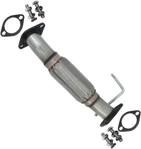Exhaust Front Flex Pipe Compatible with Hyundai Santa Fe Sport 2013-2018 2.4L | Kia Sorento 2014-2015 2.4L | Stainless Steel | Northeastern Exhaust | Includes Gaskets & Bolt Kit | Direct-Fit in Kuwait