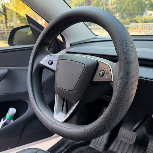 Steering Wheel Cover for Tesla Model 3 Y Non-Slip and Breathable Steering Wheel Cover Protector Tesla Model 3 Y Accessories Black in Saudi Arabia