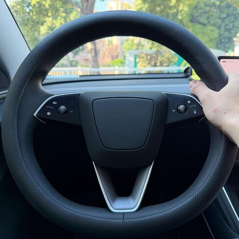 Steering Wheel Cover for Tesla Model 3 Y Non-Slip and Breathable Steering Wheel Cover Protector Tesla Model 3 Y Accessories Black in Saudi Arabia