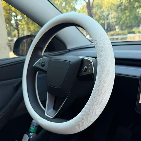 Steering Wheel Cover for Tesla Model 3 Y Non-Slip and Breathable Steering Wheel Cover Protector Tesla Model 3 Y Accessories Black in Saudi Arabia
