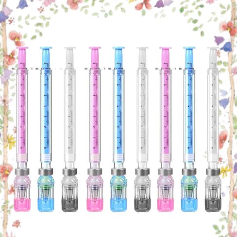 EPMANN 9Pcs Syringe Shaped Gel Pens, 2026 New Creative Syringe Shaped Gel Ink Pens for Funny,Accessories for Work School Supplies, Beautiful Ballpoint Pens for Gift in Saudi Arabia