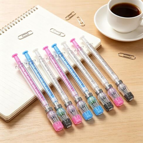 EPMANN 9Pcs Syringe Shaped Gel Pens, 2026 New Creative Syringe Shaped Gel Ink Pens for Funny,Accessories for Work School Supplies, Beautiful Ballpoint Pens for Gift in Saudi Arabia