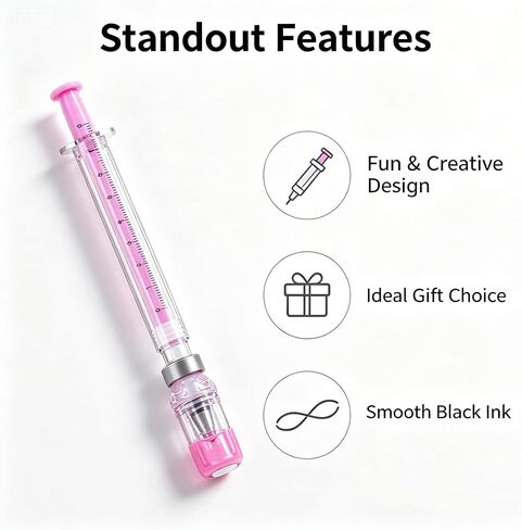 EPMANN 9Pcs Syringe Shaped Gel Pens, 2026 New Creative Syringe Shaped Gel Ink Pens for Funny,Accessories for Work School Supplies, Beautiful Ballpoint Pens for Gift in Saudi Arabia