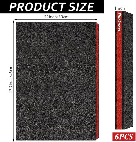 6 Pack Tool Box Foam Inserts for Cases 18 x 12 x 1 Inch Polyethylene Storage Sheets Cuttable Tool Box Liner Kaizen Organizer Sheet Tool Shadow Insert Craft Foam Pads for Toolbox Hard Case Camera in Saudi Arabia