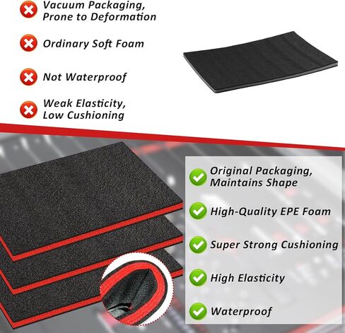 6 Pack Tool Box Foam Inserts for Cases 18 x 12 x 1 Inch Polyethylene Storage Sheets Cuttable Tool Box Liner Kaizen Organizer Sheet Tool Shadow Insert Craft Foam Pads for Toolbox Hard Case Camera in Saudi Arabia