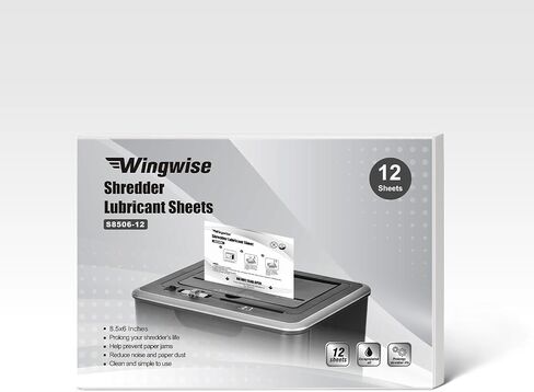 Wingwise 12-Pack Shredder Lubricant Sheets, Sharpens Blades & Reduces Jams, Mess-Free Maintenance. in Saudi Arabia
