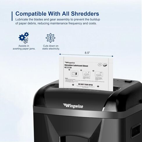 Wingwise 12-Pack Shredder Lubricant Sheets, Sharpens Blades & Reduces Jams, Mess-Free Maintenance. in Saudi Arabia
