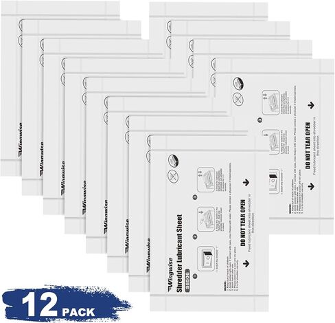 Wingwise 12-Pack Shredder Lubricant Sheets, Sharpens Blades & Reduces Jams, Mess-Free Maintenance. in Saudi Arabia