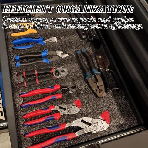 6 Pack Tool Box Foam Inserts for Cases,Tool Box Liner Polyethylene Sheets, Toolbox Kaizen Organizer and Storage Shadow 18 x 12 x 1 Inch,Red & Black (6 Foam + 1 Cutter Tool) in Saudi Arabia