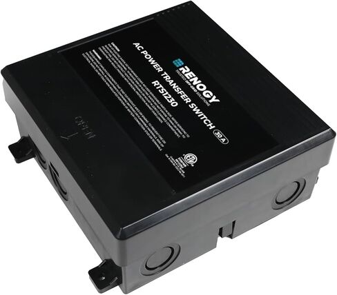 Renogy 30Amp Transfer Switch for Solar Inverters, Home Generators, Shore Power, ATS, Automatic Transfer Switch for RV, Travel Trailer, Camping Van, 120VAC in Kuwait