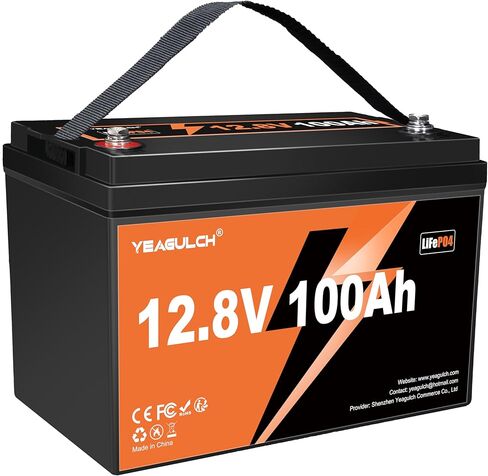 24V 100Ah LiFePO4 Lithium Battery with 100A BMS 2560Wh Up to 15000+ Deep Cycles Rechargeable Battery Perfect for RV Trolling Motor Marine Solar Off-Grid Systems in Kuwait