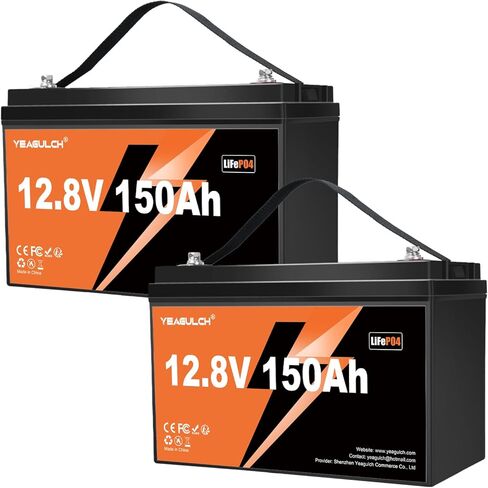 24V 100Ah LiFePO4 Lithium Battery with 100A BMS 2560Wh Up to 15000+ Deep Cycles Rechargeable Battery Perfect for RV Trolling Motor Marine Solar Off-Grid Systems in Kuwait