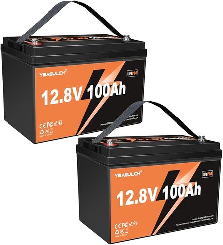 24V 100Ah LiFePO4 Lithium Battery with 100A BMS 2560Wh Up to 15000+ Deep Cycles Rechargeable Battery Perfect for RV Trolling Motor Marine Solar Off-Grid Systems in Kuwait
