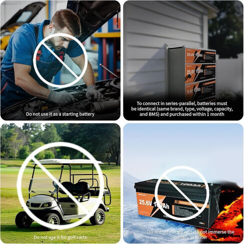 24V 100Ah LiFePO4 Lithium Battery with 100A BMS 2560Wh Up to 15000+ Deep Cycles Rechargeable Battery Perfect for RV Trolling Motor Marine Solar Off-Grid Systems in Kuwait