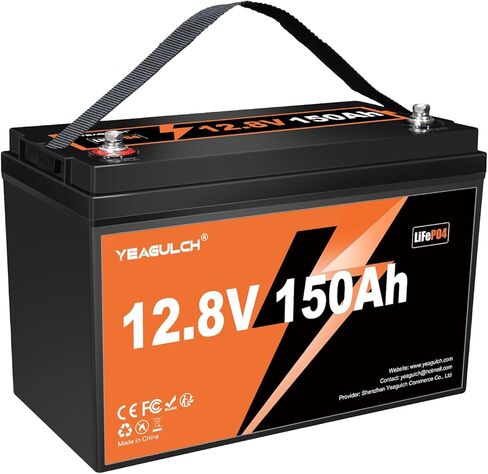 24V 100Ah LiFePO4 Lithium Battery with 100A BMS 2560Wh Up to 15000+ Deep Cycles Rechargeable Battery Perfect for RV Trolling Motor Marine Solar Off-Grid Systems in Kuwait