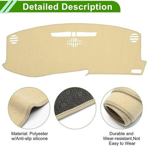 Dashboard Cover for Cadillac XT5 2016-2020 Non-Slip Interior Dash Cover Mat Polyester Silicone in Kuwait