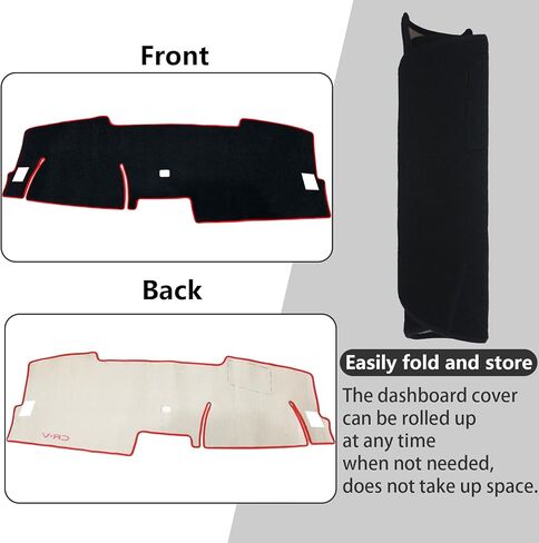 Dash Cover for Honda CR-V 2023 2024 2025 2026, CRV Dashboard Cover Mat Carpet, Nonslip Sun Shade Pad Red Trim, Polyester in Saudi Arabia