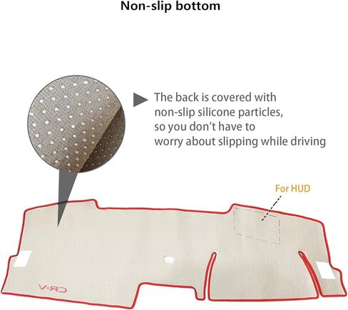 Dash Cover for Honda CR-V 2023 2024 2025 2026, CRV Dashboard Cover Mat Carpet, Nonslip Sun Shade Pad Red Trim, Polyester in Saudi Arabia