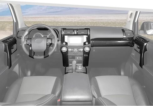 Jimen مناسب لسيارة Toyota 4Runner 2020-2023، 28 قطعة من مجموعات الزخرفة الداخلية - غطاء لوحة القيادة، غطاء لوحة القيادة للركاب، غطاء ناقل الحركة، فتحة تهوية التيار المتردد، غطاء مقبض الباب الداخلي، لوحة مفاتيح النافذة (أسود غير لامع) in Kuwait