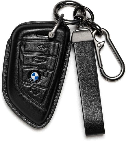 BMW Key Fob Cover Leather Case Lanyard Keychain Holder Key Fob Protector 230i 330i 430i 440i 530e 530i 540i 740i 745e 750i M2 M235i M240i M3 M340i M4 X1 X2 X3 X4 X5 X6 X7 accessories in Saudi Arabia