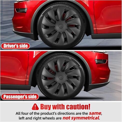 أغطية عجلات مقاس 19 بوصة متوافقة مع أغطية مركز العجلات Tesla Model Y 2025-2026، إطارات سوداء غير لامعة ABS Hubcaps Snap-On متوافقة مع عجلة Tesla Y Juniper 2026 مقاس 19 بوصة in Kuwait