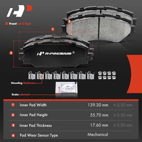A-Premium Front and Rear Ceramic Brake Pads Set Compatible with Toyota & Scion Models - Corolla 2009-2015, xD 2008-2014, 8-Pack in Kuwait