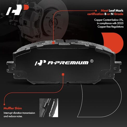 A-Premium Front and Rear Ceramic Brake Pads Set Compatible with Toyota & Scion Models - Corolla 2009-2015, xD 2008-2014, 8-Pack in Kuwait