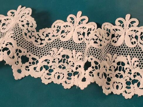 Clothing Accessories Embroidered Lace Collection, White Floral Lace Edge Trim, for Skirt/Neckline/Sleeves DIY Decorative Fabric Art,Gift Packaging, 2.5 Yards in Saudi Arabia