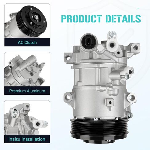 AC Compressor with Clutch Fit for 2014-2022 Toyota Corolla 1.8L, 2017-2018 Toyota Corolla iM 1.8L, Replace CO 29198C, Air Condition automotive replacement in Kuwait