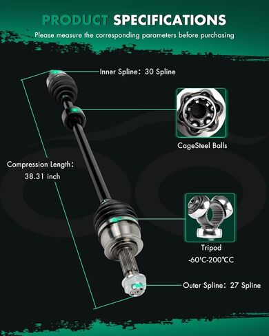 SCITOO Front Right CV Axle Drive Shaft Assembly Fit For Fiat 500 1.4L l4 2015-2017,For Fiat 500 1.4L l4 2012-2014 66-3825 AT in Kuwait