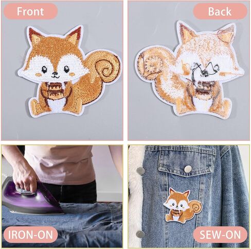 24Pcs Animals Embroidered Patches Woodland Animals Iron on Patches Cute Sew on Appliques Zoo Rabbit Squirrel Fox Lion for Clothes Shoes Backpacks Caps Hair Clips in Kuwait