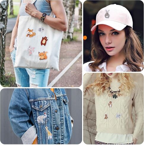 24Pcs Animals Embroidered Patches Woodland Animals Iron on Patches Cute Sew on Appliques Zoo Rabbit Squirrel Fox Lion for Clothes Shoes Backpacks Caps Hair Clips in Kuwait