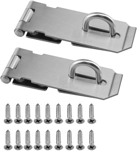Padlock Hasp 4.2 Inch Safety Door Bolt Gate Latches Padlock Hasp Stainless Steel Brushed Finish Door Buckle Clasp(5Pack) in Saudi Arabia