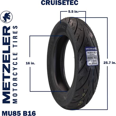 Metzeler Cruisetec MU85B16 77H TL V-Twin Motorcycle Rear Tire - Performance Perfected for Cruiser, Custom & Heavy Tourers w/Enhanced Handling & Comfort - with Keychain in Saudi Arabia