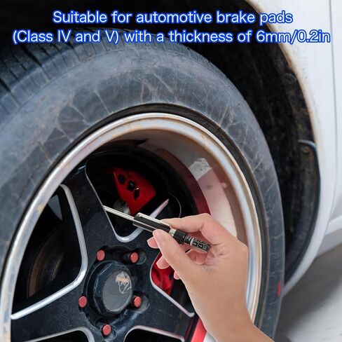 Sibba Brake Pad Thickness Gauge Professional Brakes Measuring Tool with Scale for Internal & External Brake Pads Automotive Brakes Pad Tester & Detection Pen Compatible for All Cars on The Market in Kuwait