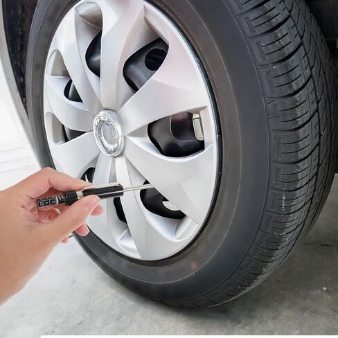 Sibba Brake Pad Thickness Gauge Professional Brakes Measuring Tool with Scale for Internal & External Brake Pads Automotive Brakes Pad Tester & Detection Pen Compatible for All Cars on The Market in Kuwait