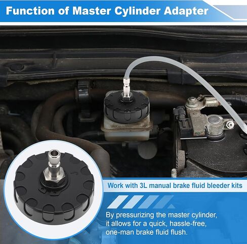 50.7mm Master Cylinder Bleeder Adapter for Mitsubishi for Nissan for Subaru for Chrysler for Dodge for Ford for Lincoln, for 3L Manual Brake Fluid Bleeder Kit Three Tab Lock in Saudi Arabia