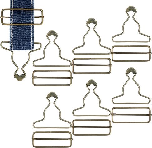 6pcs Bronze Overall Buckles Replacement Kit, Metal Buckle Clasp with Adjustable Slide Buckles for Jeans Suspender, Bib Pants, DIY Sewing Accessories in Kuwait